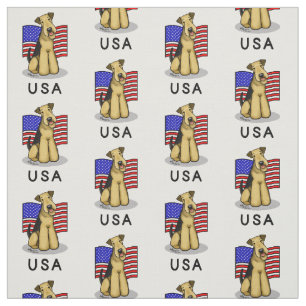 US-amerikanische Flagge Airedale Terrier Dog - Nie Stoff
