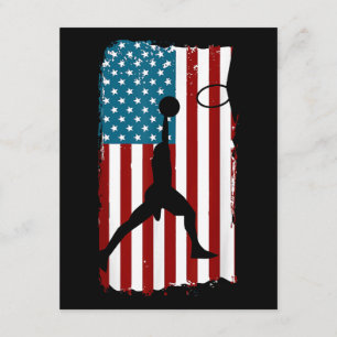 US-amerikanische Flagge Basketball Patriotischer A Begleitkarte