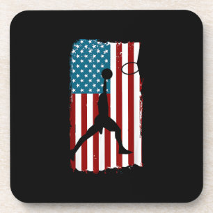 US-amerikanische Flagge Basketball Patriotischer A Getränkeuntersetzer