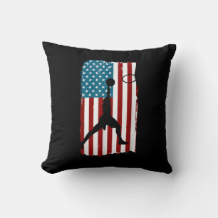 US-amerikanische Flagge Basketball Patriotischer A Kissen