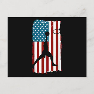 US-amerikanische Flagge Basketball Patriotischer A Postkarte