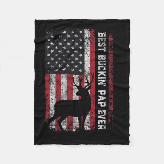 US-amerikanische Flagge Bester Buckin' Pap je Hirs Fleecedecke (Vorderseite)