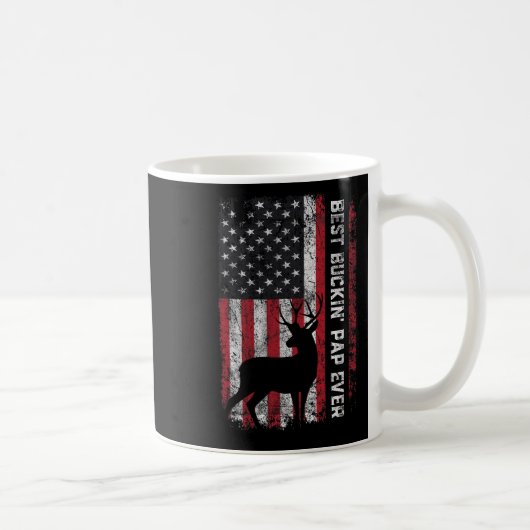US-amerikanische Flagge Bester Buckin' Pap je Hirs Kaffeetasse (Rechts)