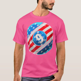 US-amerikanische Flagge Billiard Spieler 4. Juli T-Shirt