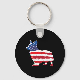 US-amerikanische Flagge Corgi Pet Hund Liebhaber 4 Schlüsselanhänger