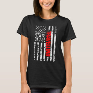 US-amerikanische Flagge Erkunden Sie die ganze Wel T-Shirt