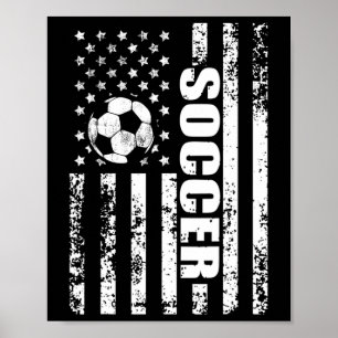 Us Amerikanische Flagge Fußball Patriotischer Fußb Poster