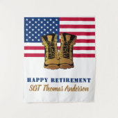 US-amerikanische Flagge Gold Boots Militärruhestan Wandteppich (Vorderseite)