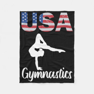 US-amerikanische Flagge Gymnastik T-Shirt Gymnast  Fleecedecke