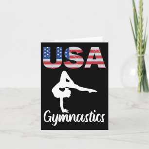US-amerikanische Flagge Gymnastik T-Shirt Gymnast Karte