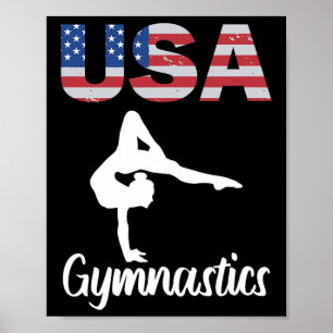 US-amerikanische Flagge Gymnastik T-Shirt Gymnast Poster