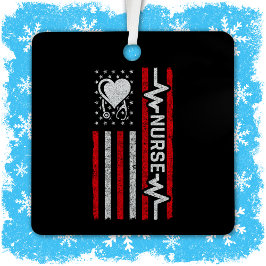 US-amerikanische Flagge Hero Herzkrankenaufwertung Ornament Aus Metall