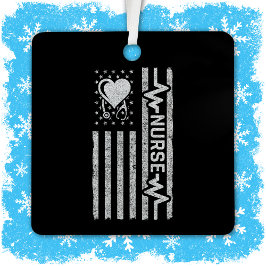 US-amerikanische Flagge Hero Herzkrankenaufwertung Ornament Aus Metall