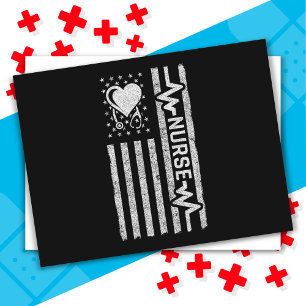US-amerikanische Flagge Hero Herzkrankenaufwertung Postkarte