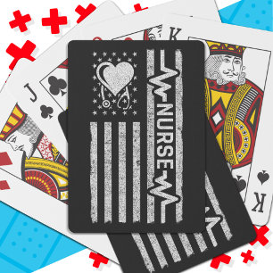 US-amerikanische Flagge Hero Herzkrankenaufwertung Spielkarten