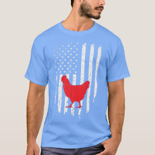 US-amerikanische Flagge Huhn Lover 4. Juli Bauer T-Shirt