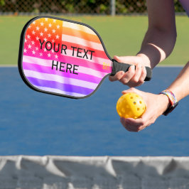 US-amerikanische Flagge Ihr Text hier Pickleball P Pickleball Schläger