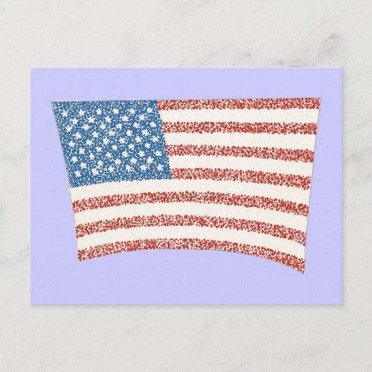 US-amerikanische Flagge im Pointillismus, auf Post Postkarte (Vorderseite)