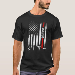 US-amerikanische Flagge Krankenschwester Stethosko T-Shirt