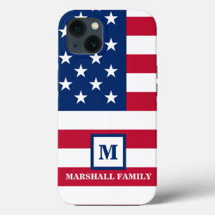 US-amerikanische Flagge Maßgeschneiderte Monogramm Case-Mate iPhone Hülle