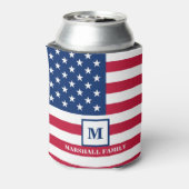 US-amerikanische Flagge Maßgeschneiderte Monogramm Dosenkühler (Kanne Rückseite)