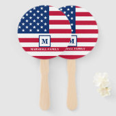US-amerikanische Flagge Maßgeschneiderte Monogramm Fächer (Vorne und Hinten)