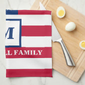 US-amerikanische Flagge Maßgeschneiderte Monogramm Geschirrtuch (Viertel Falte)
