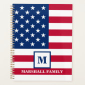US-amerikanische Flagge Maßgeschneiderte Monogramm Planer (Vorderseite)