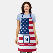 US-amerikanische Flagge Maßgeschneiderte Monogramm Schürze (Getragen)