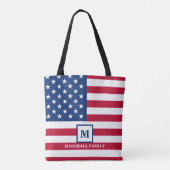 US-amerikanische Flagge Maßgeschneiderte Monogramm Tasche (Rückseite)