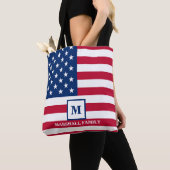 US-amerikanische Flagge Maßgeschneiderte Monogramm Tasche (Von Nahem)
