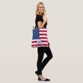 US-amerikanische Flagge Maßgeschneiderte Monogramm Tasche (Am Model)