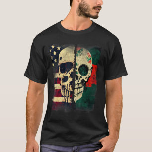 US-amerikanische Flagge Mexiko Flaggenstaat Skull T-Shirt