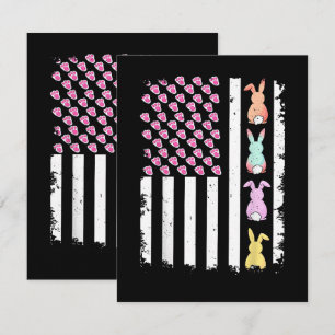 US-amerikanische Flagge mit Hase für den Ostersonn Karte