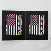 US-amerikanische Flagge mit Hase für Ostern Karte (Innenseite)