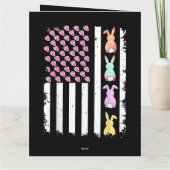 US-amerikanische Flagge mit Hase für Ostern Karte (Rückseite)