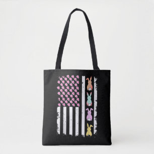 US-amerikanische Flagge mit Hase für Ostern Tasche