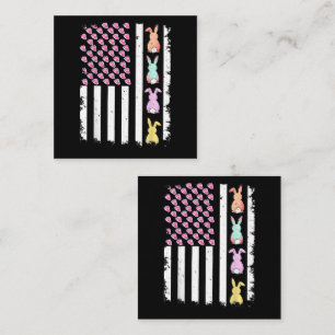 US-amerikanische Flagge mit Hase für Ostersonntag Mitteilungskarte