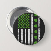 US-amerikanische Flagge mit Kleeblätter Runde Button (Vorne & Hinten)