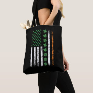 US-amerikanische Flagge mit Shamrocks St Patricks  Tasche