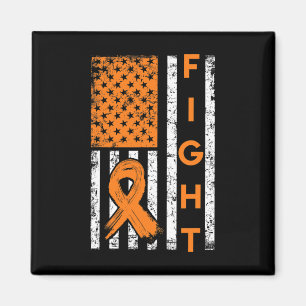 Us-amerikanische Flagge Orange Band Leukämie-Bewus Magnet