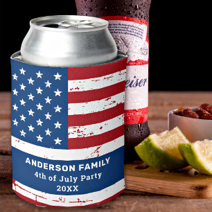 US-amerikanische Flagge Personalisiert 4. Juli Par Dosenkühler