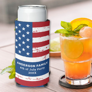 US-amerikanische Flagge Personalisiert 4. Juli Par Selters Dosenkühler