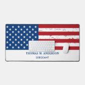 US-amerikanische Flagge Personalisiert Militär Schreibtischunterlage (Tastatur & Maus)