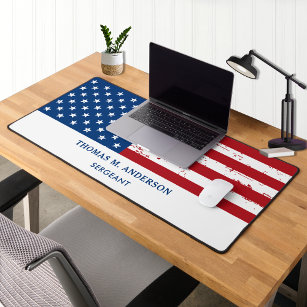 US-amerikanische Flagge Personalisiert Militär Schreibtischunterlage