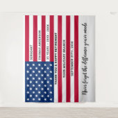 US-amerikanische Flagge Personalisiertes Militärru Wandteppich (Vorderseite)