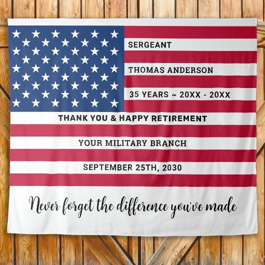 US-amerikanische Flagge Personalisiertes Militärru Wandteppich