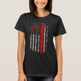 Us Amerikanische Flagge Phlebotomie-Techniker Phle T-Shirt