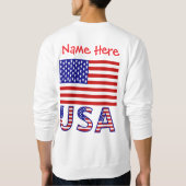 US-amerikanische Flagge Rot Personalisiert Men's Sweatshirt (Rückseite)