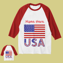 US-amerikanische Flagge Rot Personalisiert Men's T-Shirt